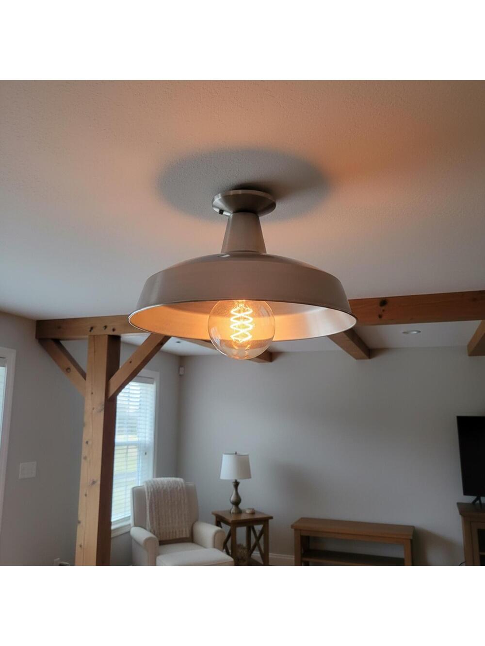 Modern Brushed Metal Ceiling Light Fixture